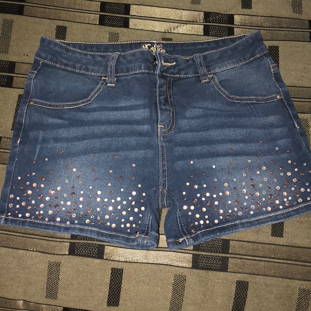 Girls stretch denim shorts